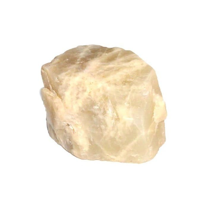 A polished moonstone with a soft blue-white floating sheen