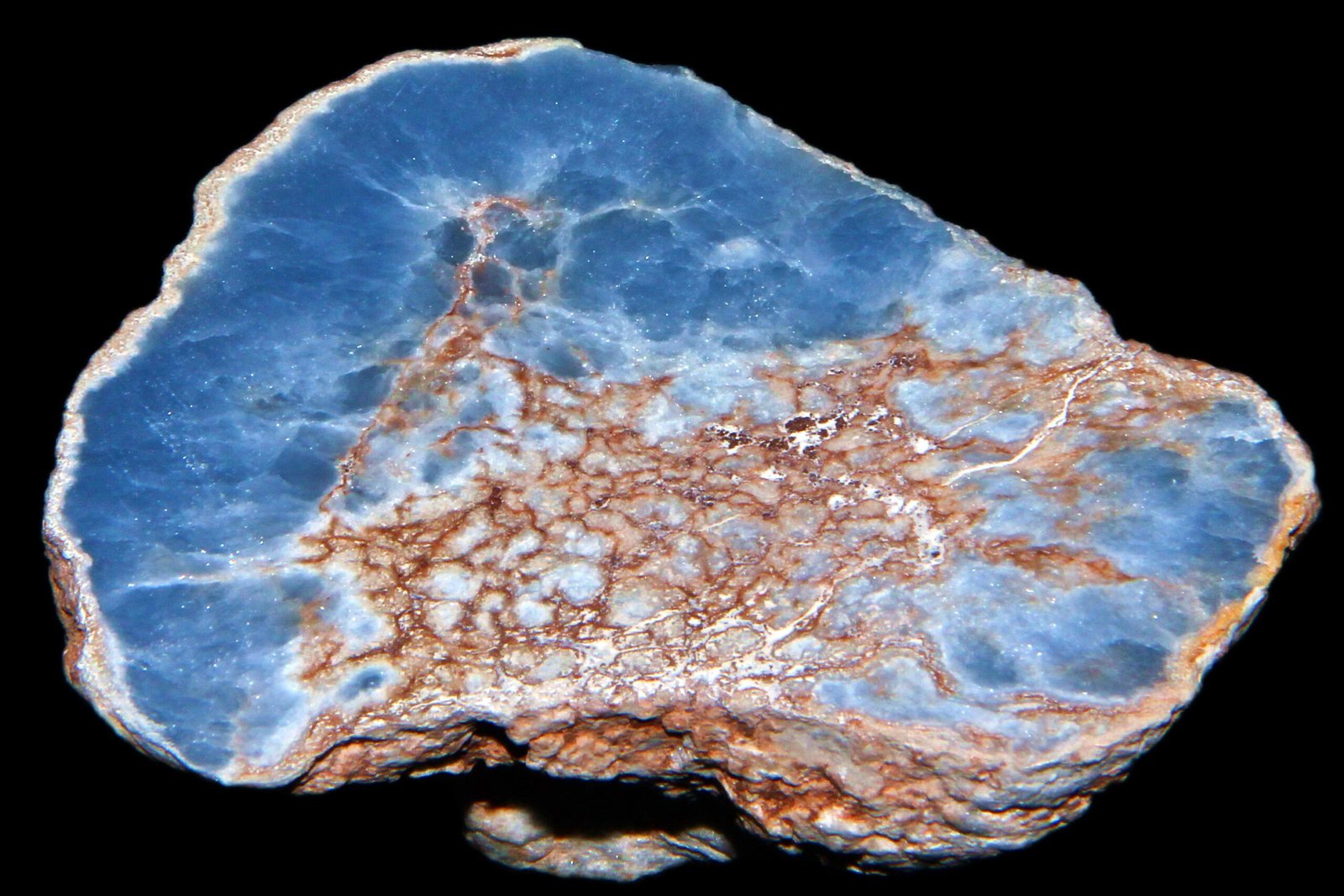 Light blue angelite (blue anhydrite) specimen from Peru