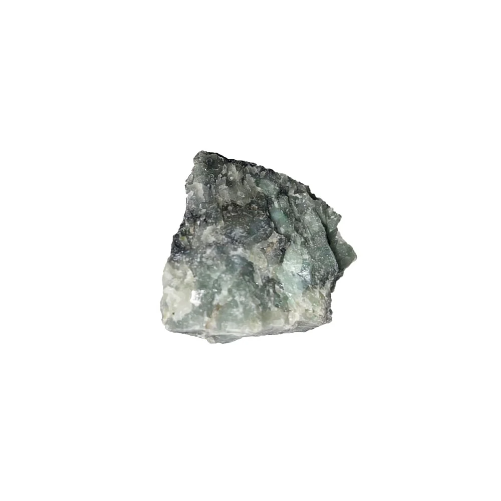 Raw natural emerald crystal, deep green beryl specimen