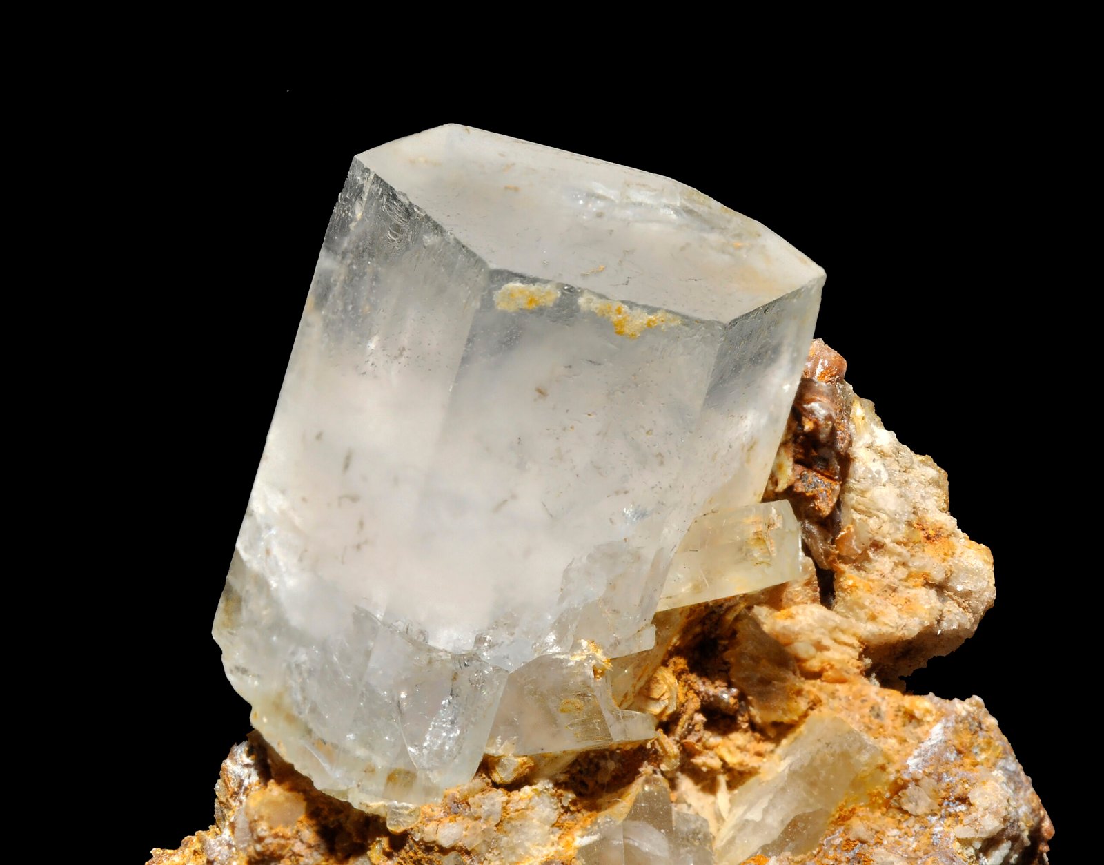 Pale pink morganite (beryl) crystal, a natural specimen