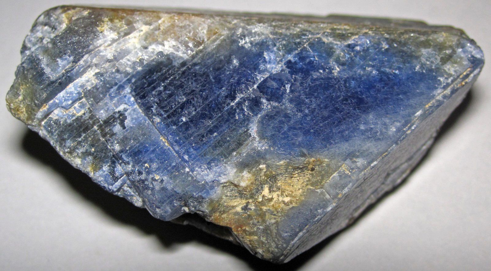 A natural rough blue sapphire crystal, the blue gem variety of corundum, about 5 cm across